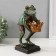 Polystone candlestick "Frog with crown" 14.5x12.5x26 cm