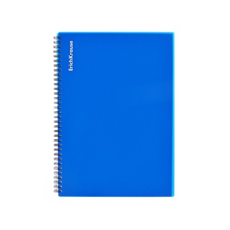 A4 notebook, 80 sheets in a cage on a spiral Erichkrause "Glance Vivid", with a plastic cover, an offset unit, white 100%, mix-9