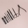 Manicure set, 8 items, in case, black color