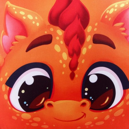 The pillow is round "Dracosha", orange-3