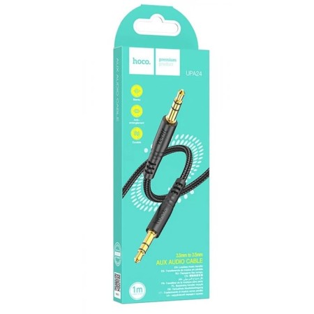 Cable AUX HOCO UPA24, Jack 3.5 mm (M) - Jack 3.5 mm (M), 1 m, nylon, black-4