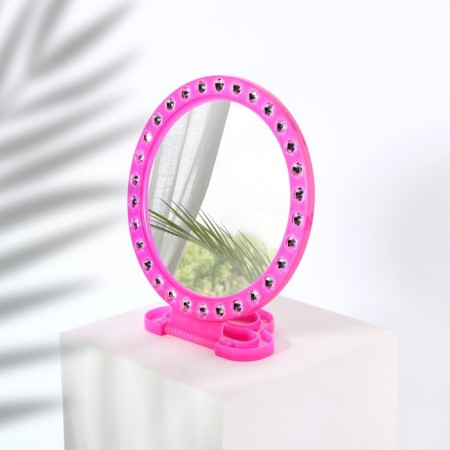 Mirror desktop, mirror surface d = 12 cm, packing 10 pcs, pink color-1