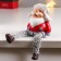 Souvenir Polystone "Grandfather Frost in a hat-ear" Long legs 16.5x7.8x4.5 cm