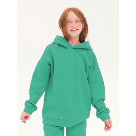 Children's sweatshirt, height 146 cm, green color-2