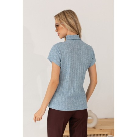 Women's turtleneck with short sleeve Eliseeva Olesya, size 52, blue color-2