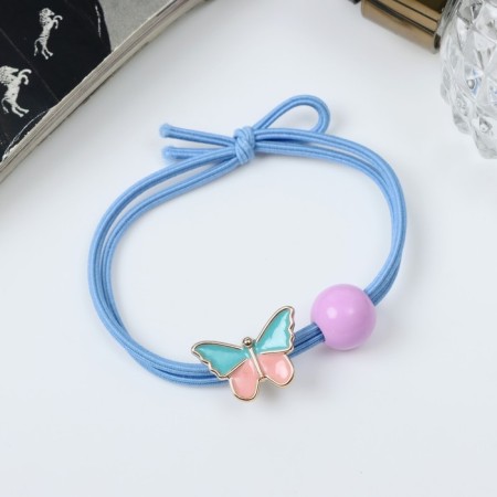 Hair elastic band "Melanie" butterfly ball, 5 cm, mix