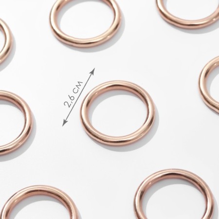Rings for bags, d = 20 mm, thickness - 3 mm, 10 pcs, gold color