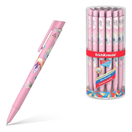 Handle Automatic Erichkrause Colortouch Colibri, Node 0.7 mm, Blue ink color, “Soft-Touch” housing, with print