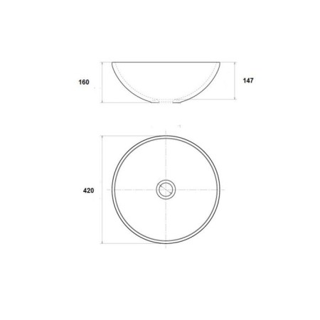 Shell Melody 2241, d = 400 mm, without overflow, without opening for the mixer, blue-4