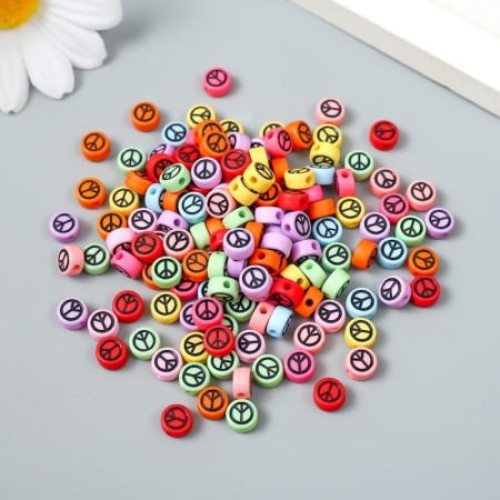 Beads for creativity plastic "Peace" Color set 20 grams 0.4x0.7x0.7 cm