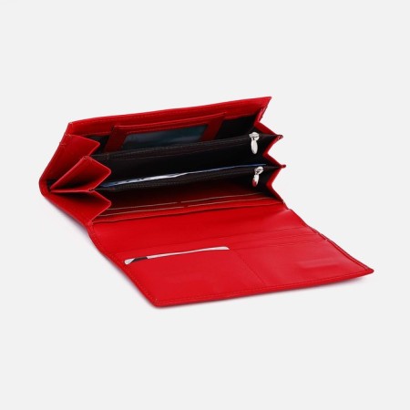 Women's wallet on magnets, red color-2