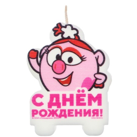 Candle for the cake "Happy Birthday!", 4.9 x 6.7 cm, Smeshariki-2