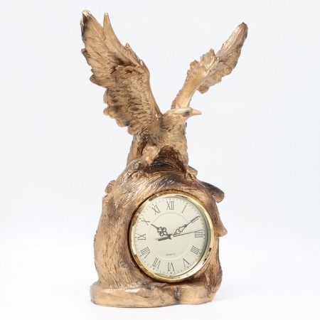 Table hours "Fireplace. Eagle", discrete move, dial d-13 cm, 31 x 47 cm, aa-1