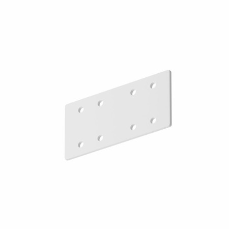 A straight connector for the Technical Track-21w overhead track system, 3.4x0.2x8 cm, white color