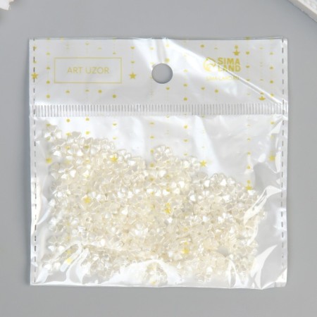 Beads for creativity Plastic "Four Linery" Pearl set 200 pcs 0.7x0.7x0.2 cm-3
