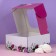 Self -charged box, with a window, "spring peonies", 19 x 19 x 9 cm