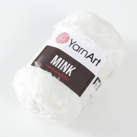Yarn "mink" 100% polyamide 75m/50g (330 white)-1