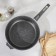 Granite pan, d = 28 cm, removable handle, anti -stick coating, removable handle, glass cover, color gray color