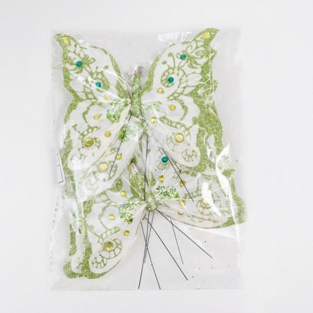 Decor on the clothespin "Butterfly", green, 13 cm-3