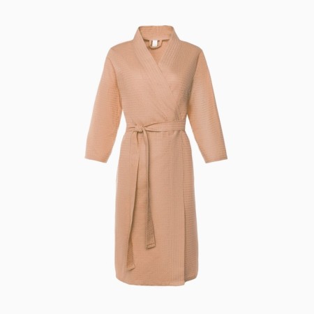 Women's waffle robe and I am 3/4 sleeve, size 46-48, beige, 100% cotton, 200g/m2-4