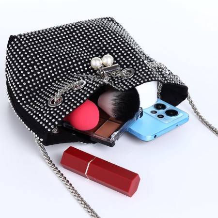 Female bag on a puff, silver color-10