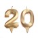 Candle in the cake jubilee "line" (set 2 in 1), number 20, gold metallic, 6.5 cm