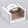 Box for cake 2 windows, with handles, white, 23 x 23 x14 cm