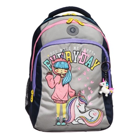 School backpack, 40 x 27 x 20 cm, Grizzly, ergonomic back, laptop department, blue-2