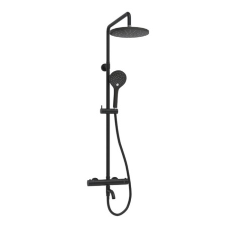 The shower system Wasserkraft A288.077.078.bm Thermo, tropical shower, thermostat, black