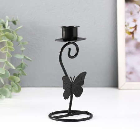Summary Metal for 1 candle "Butterfly with a curl" d = 2 cm black 7x7x14 cm-2