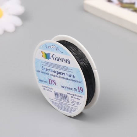 Gum for beads "Gamma" 0.6 mm, 18x0.5 m, polyurethane, black-4