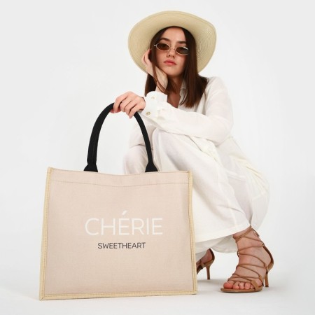 Bag Women's Beach Cherie, 41.5x34x12 cm, beige color-4