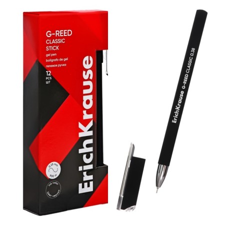 Gel pen Erichkrause G-Reed Stick Classic Node 0.38 mm, ink black, continuous line length 900 m-1