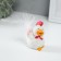 Souvenir Polystone "White Cockerel with pink egg" 5x4x6.5 cm