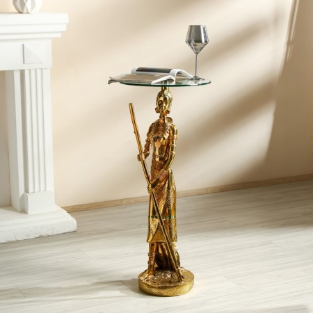 Decorative table "African" gold 38x38x85 cm