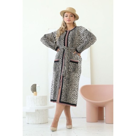 Cardigan female, size 54, brown color-9
