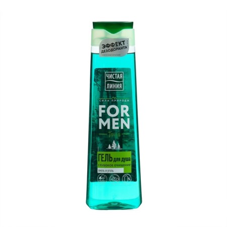 Shower gel clean line "hops and coal", deep purification, 400 ml