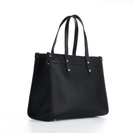 Women's bag with lightning, textura, average size, black color-1