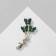 Brooch "Butterflies" malachite, white-green color in gold