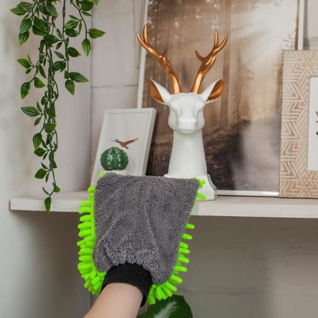 Raccoon's delicate cleaning mittens, 22 × 15 cm, 47 g, microfiber book bilateral-5