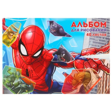 Album for drawing A4, 40 sheets 100 g/m², on gluing, spider-person-3