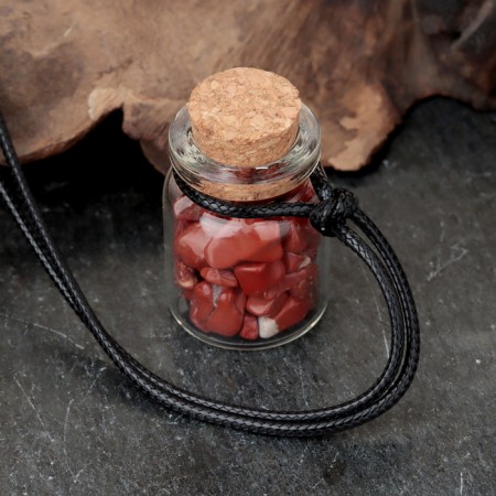 Souvenir-butter with natural stones "Red Jade", 3x2cm-2