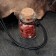Souvenir-butter with natural stones "Red Jade", 3x2cm