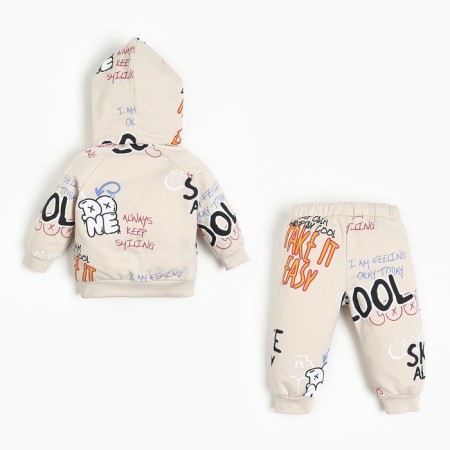 Set: Jumper with zipper and pants crumb I "Graffiti", height 86-92 cm-4