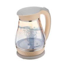 Electric kettle Scarlett SC-EK27G83, glass, 1.7 l, 2200 watts, beige