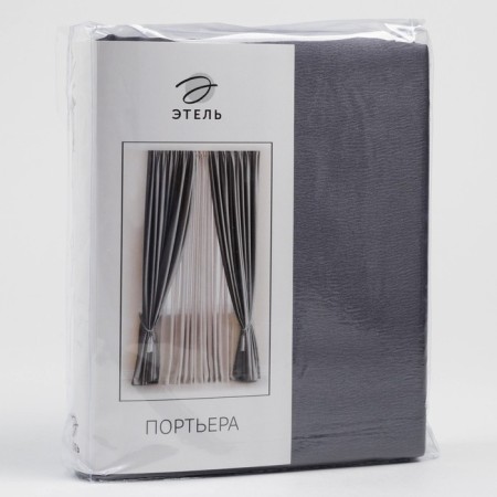 Curtain curtain "Ethel" width 135 cm, height 250 cm, color gray, glossy-3