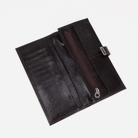 Women's wallet on the button, brown color-2