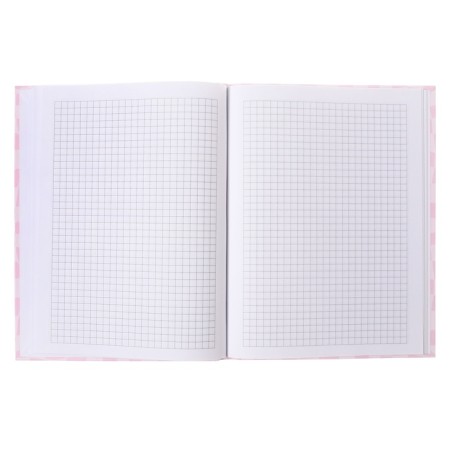 A5 BUSINESS BLOCK, 64 sheets in the pink style cage, integral cover, glossy lamination, selective varnish, offset block, mix-4