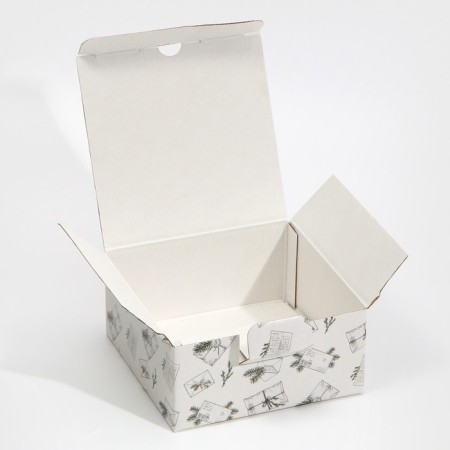 Folding box "Retro Post", 15 x 15 x 7 cm, new year-5