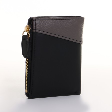 Women's wallet on the button, black color-1